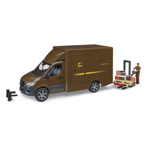 BRUDER - MASINA UPS MERCEDES BENZ CU SOFER SI ACCESORII