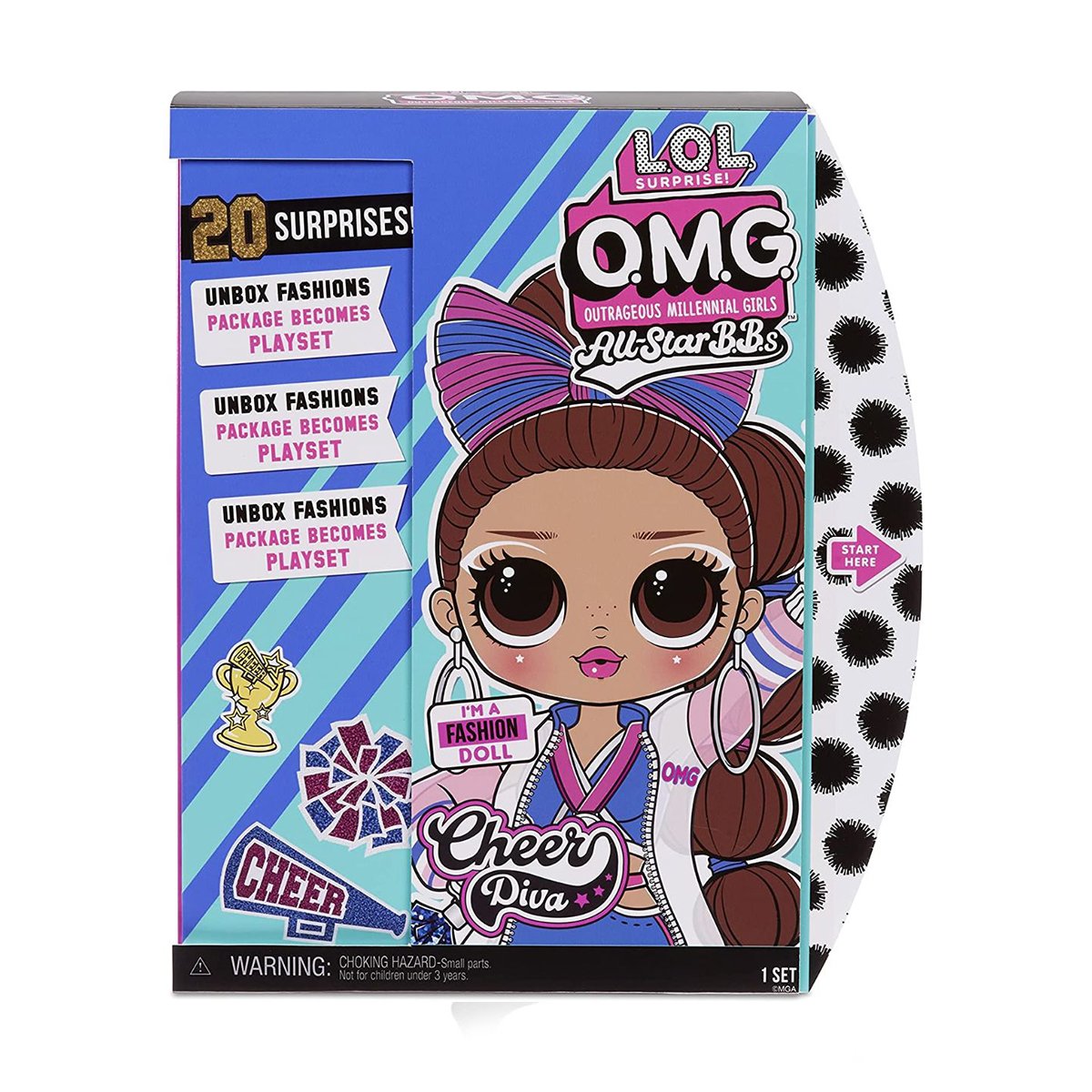 Papusa LOL Surprise OMG Sports, Cheer Diva cu 20 de surprize, 577508EUC