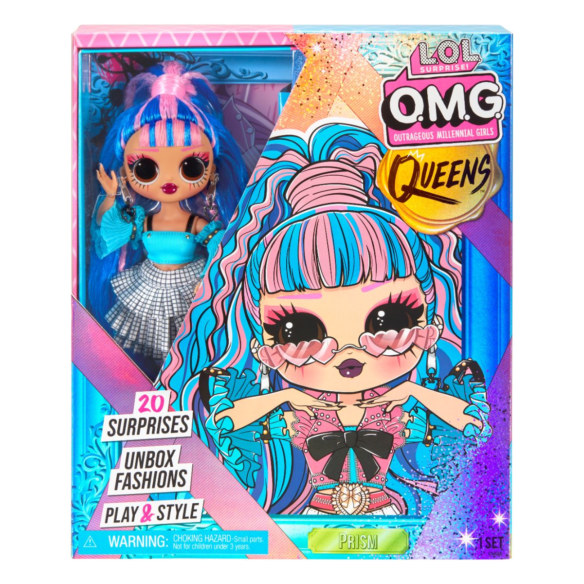 Papusa LOL Surprise OMG Queens, Prism cu 20 surprize, 579915