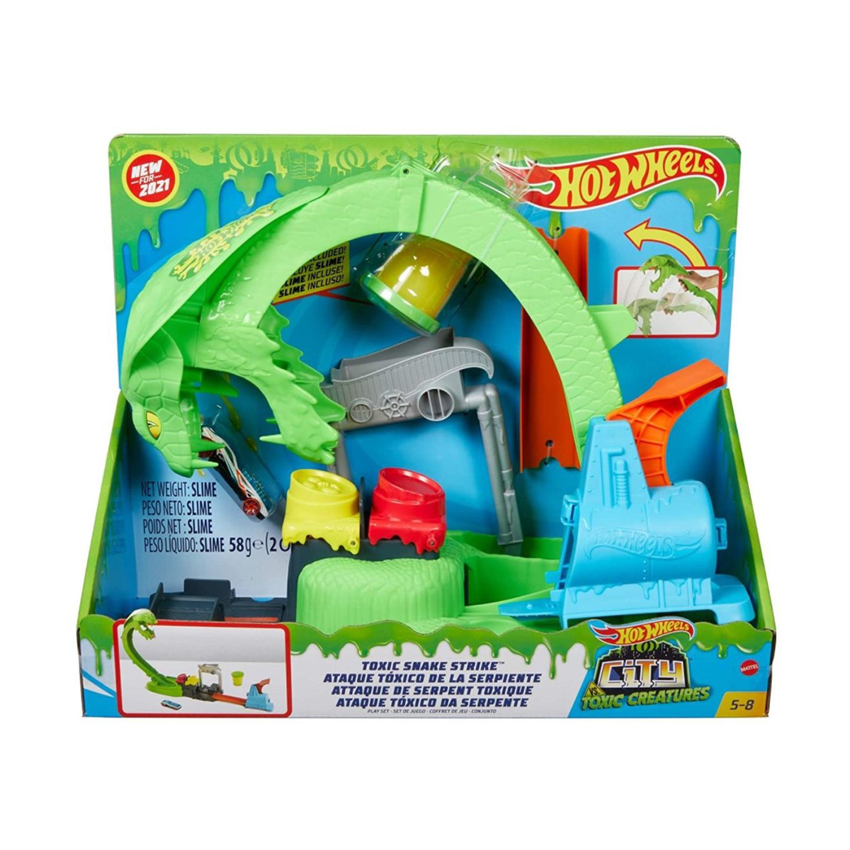 Set de joaca, Hot Wheels, Toxic Snake, cu slime 1 Set de joaca, Hot Wheels, Toxic Snake, cu slime