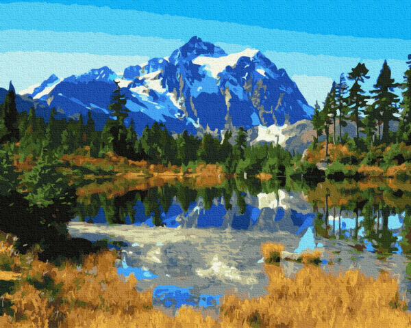 Set pictura pe numere - Mountain Lake, 40X50cm | Acuarello
