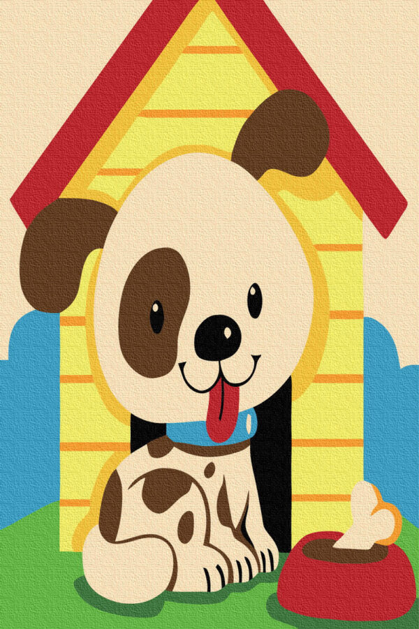 Set pictura pe numere - Puppy, 20x30 cm | Acuarello