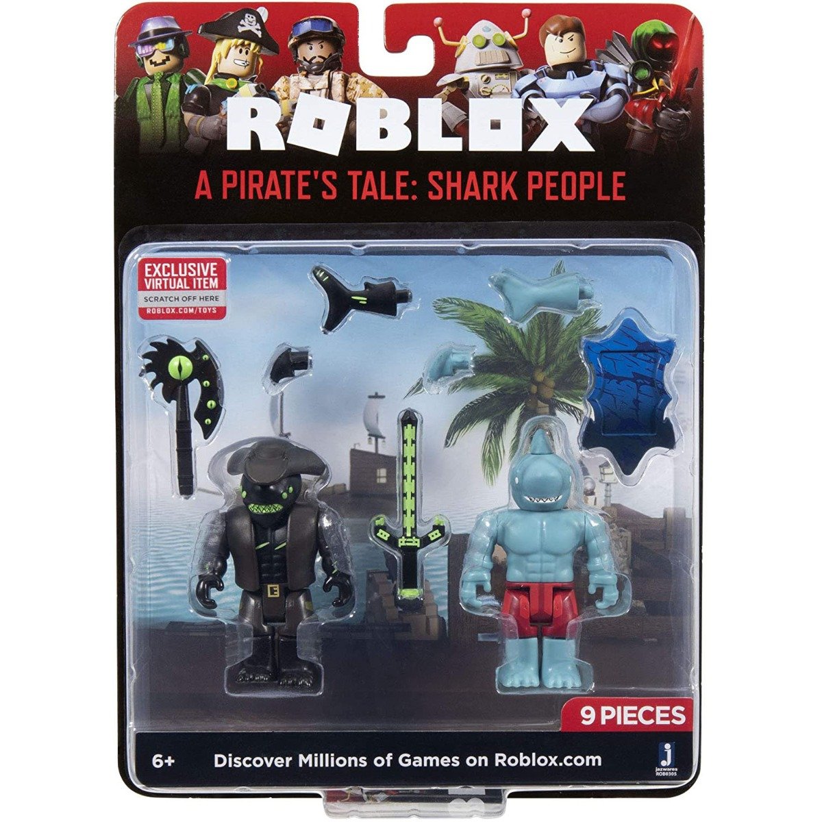 Set 2 figurine Roblox, A Pirate's Take, Shark People 1 Set 2 figurine Roblox, A Pirate's Take, Shark People