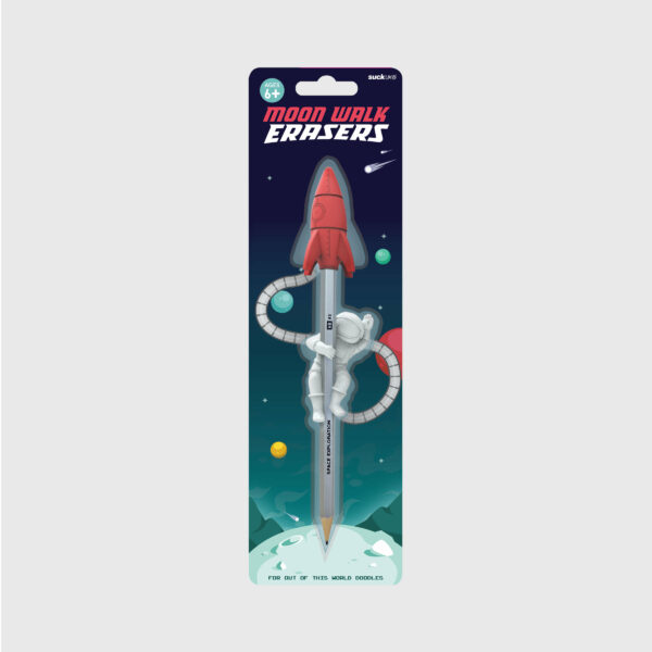 Set creion si radiere - Moon Walk Erasers | Suck Uk