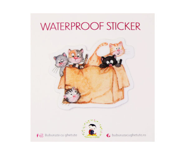 Sticker - Cats in a Box | Buburuza cu ghetute - imagine 2