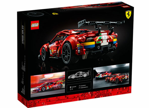 Ferrari 488 gte af corse lego technic - imagine 3