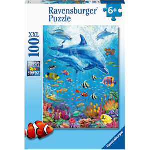 Puzzle delfini si pesti 100 piese ravensburger
