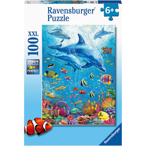 Puzzle delfini si pesti 100 piese ravensburger