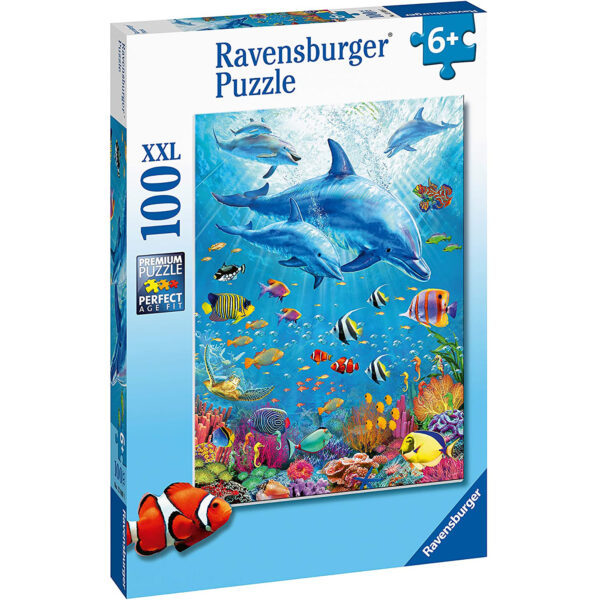 Puzzle delfini si pesti 100 piese ravensburger - imagine 3