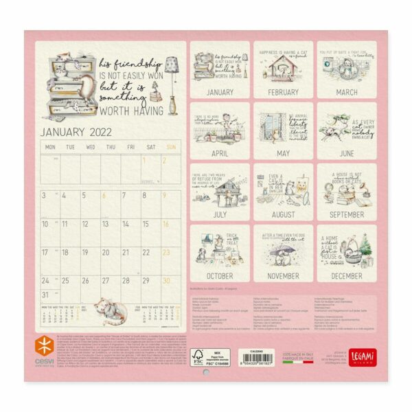 Calendar 2022 - Life is Better With Cats, 30x29 cm | Legami - imagine 3