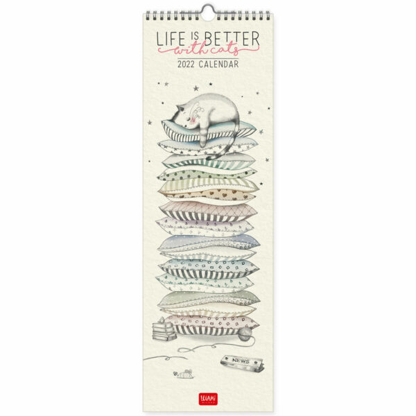 Calendar 2022 - Life is Better With Cats, 16x49 cm | Legami