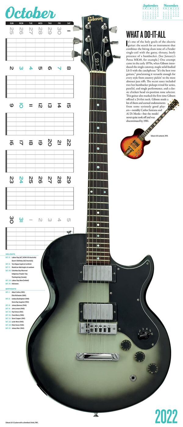 Calendar 2022 - Guitars | Workman Publishing - imagine 7
