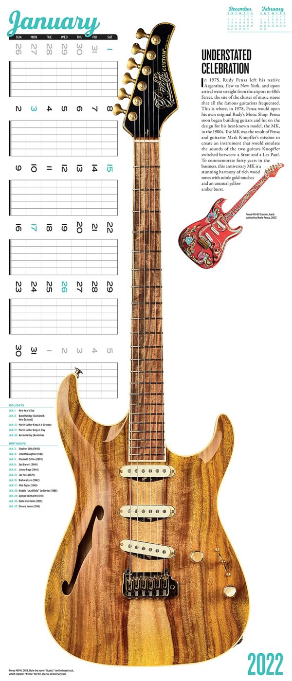 Calendar 2022 - Guitars | Workman Publishing - imagine 2