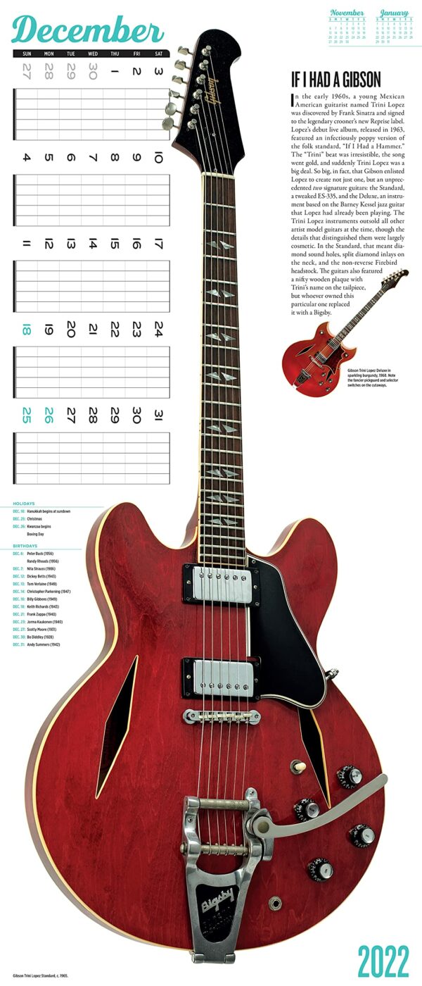 Calendar 2022 - Guitars | Workman Publishing - imagine 6