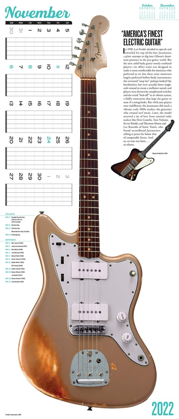 Calendar 2022 - Guitars | Workman Publishing - imagine 8