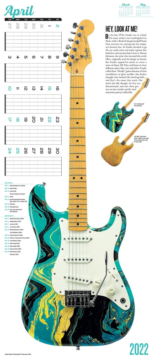 Calendar 2022 - Guitars | Workman Publishing - imagine 11