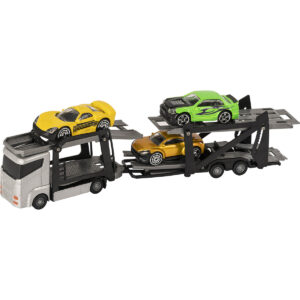 Set Camion transportator cu masinute Teamsterz, Gri