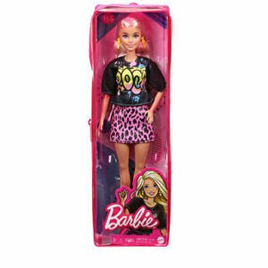 Papusa Barbie Fashionista cu parul blond si tinuta de vara rock