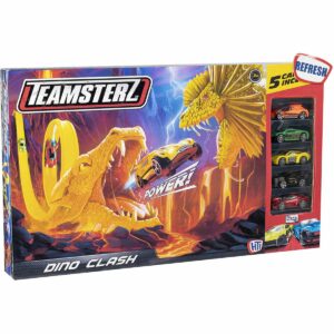 Set lansator de masinute Teamsterz, Dino Clash V20