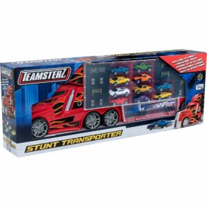 Set Camion si container cu 10 masinute Teamsterz