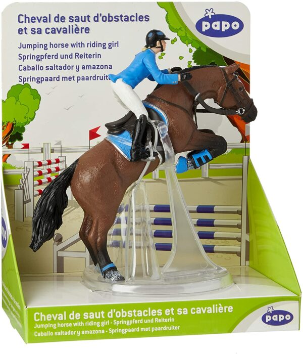 Figurina - Jumping Horse with Riding Girl | Papo - imagine 2