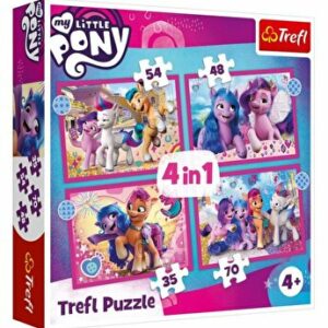 Puzzle 4 in 1 My Little Pony - Poenii colorati, 207 piese