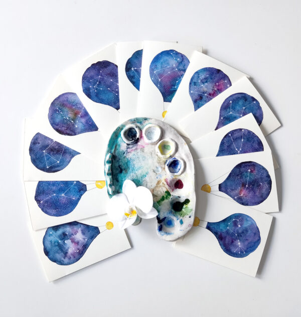 Felicitare - Constelatie Berbec - Balon cu aer cald | Ana-Maria Galeteanu Ilustrator - imagine 2