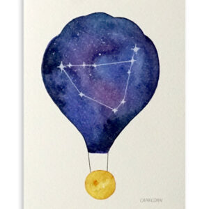 Felicitare - Constelatie Capricorn - Balon cu aer cald | Ana-Maria Galeteanu Ilustrator