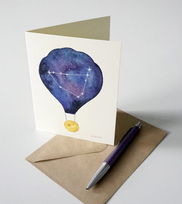 Felicitare - Constelatie Capricorn - Balon cu aer cald | Ana-Maria Galeteanu Ilustrator - imagine 2