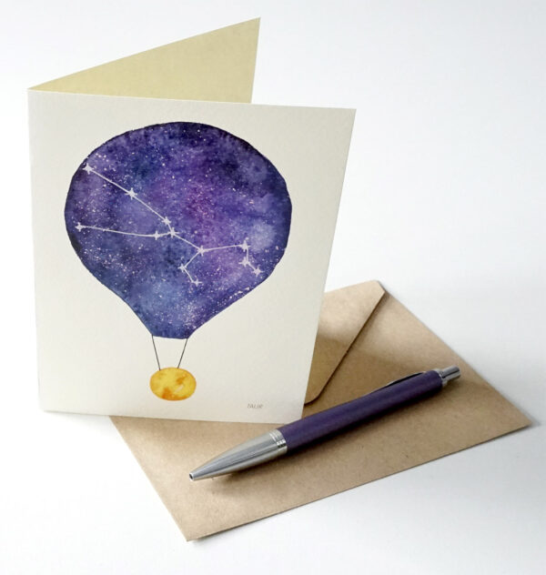 Felicitare - Constelatie Taur - Balon cu aer cald | Ana-Maria Galeteanu Ilustrator - imagine 3