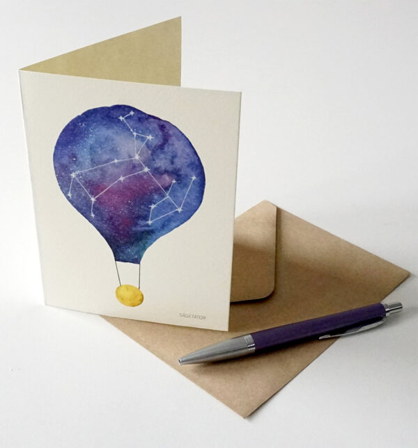 Felicitare - Constelatie Segetator - Balon cu aer cald | Ana-Maria Galeteanu Ilustrator - imagine 2