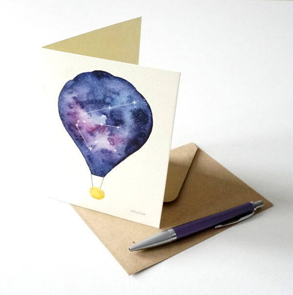 Felicitare - Constelatie Varsator - Balon cu aer cald | Ana-Maria Galeteanu Ilustrator - imagine 2