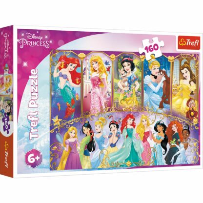 15407 puzzle 160 piese trefl portretele printeselor disney 1