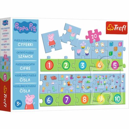 15579 puzzle educational 20 piese trefl numerele cu peppa pig 1