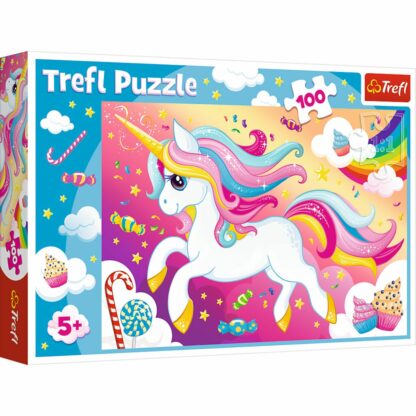 16386 puzzle 100 piese trefl unicornul frumos 1