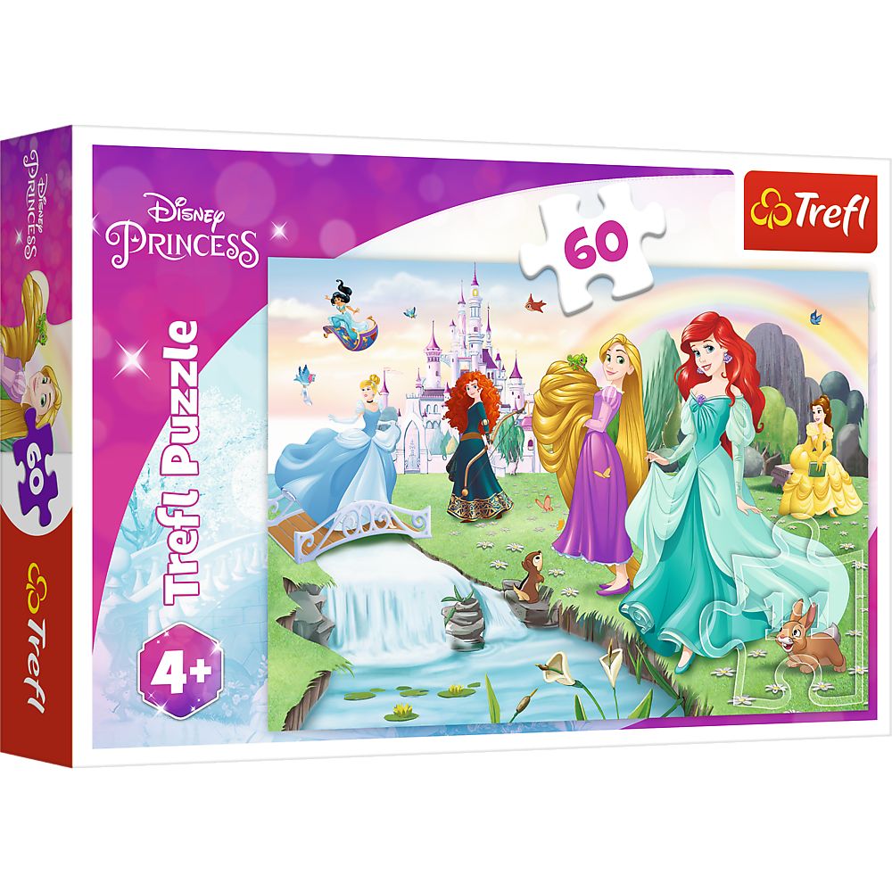 Puzzle 60 piese, Trefl, Fa cunostinta cu printesele Disney Princess