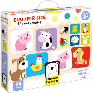 Joc de memorie Suuuper Mare, 24 piese, 16x16cm Banana Panda BP33679