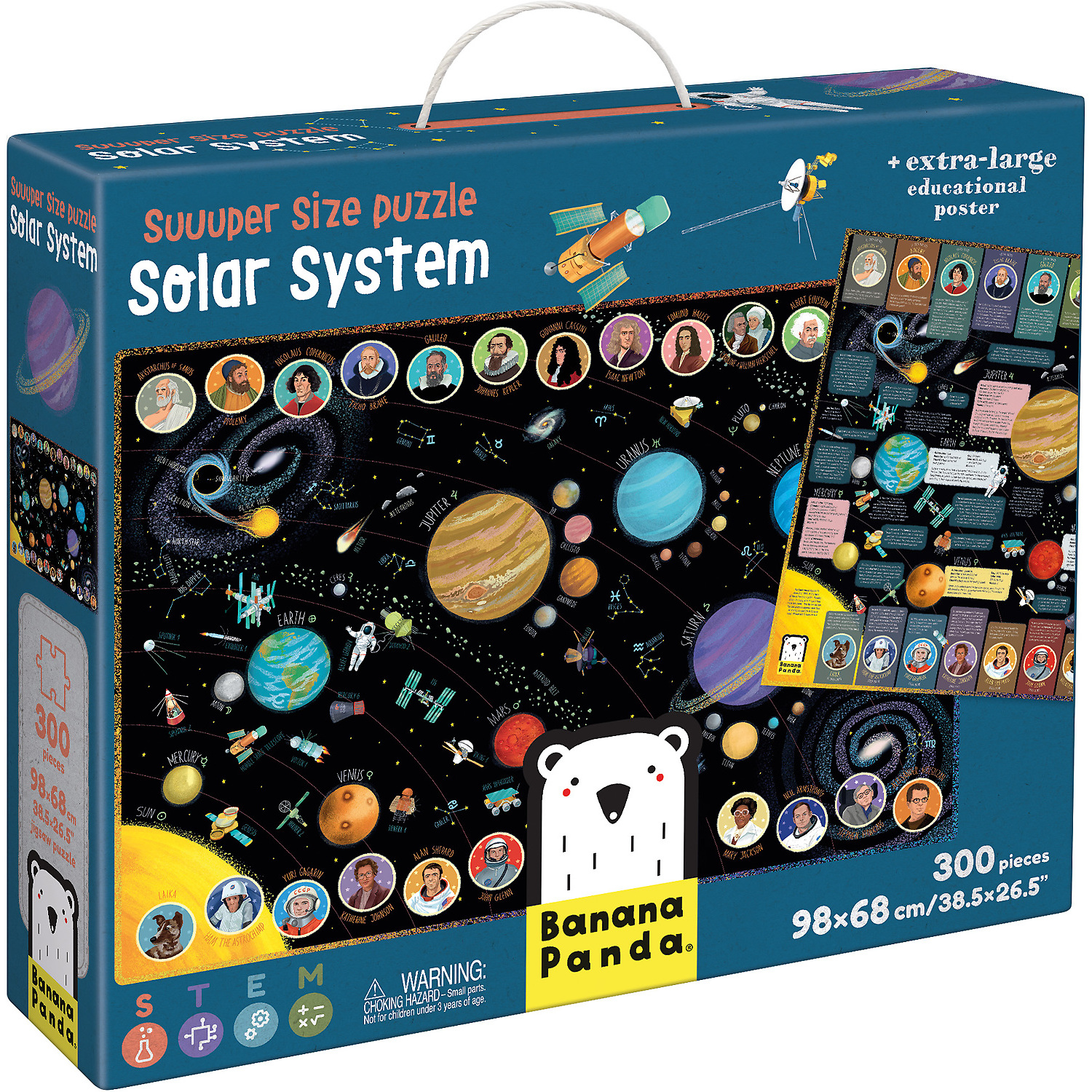 Puzzle Sistem Solar Suuuper Mare, 300 piese, 98x68 cm Banana Panda BP349110
