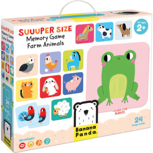 Joc de memorie Suuuper Mare Animale Domestice, 24 piese, 16x16cm Banana Panda BP49122