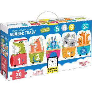 Puzzle Trenuletul cu numere, 30 piese, 135x23 cm Banana Panda BP49113