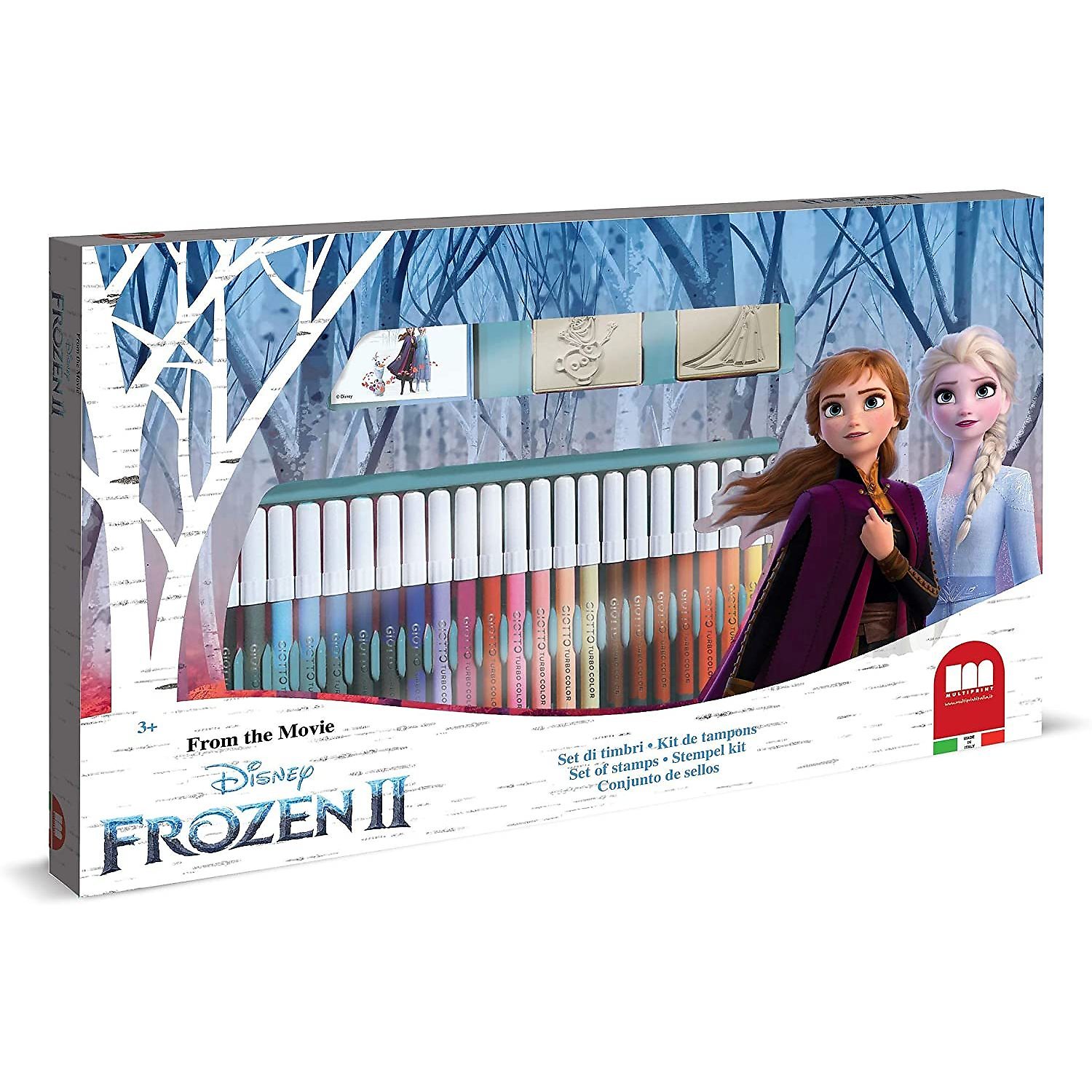 Set pictura 41 piese, 3 stampile, tus, 36 carioci si caiet cu activitati Frozen 2 Multiprint MP57981