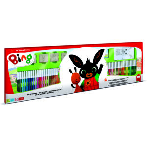 Set pictura 96 piese, 4 stampile, tus, 60 carioci, 30 stickere si caiet cu activitati Bing Multiprint MP18987