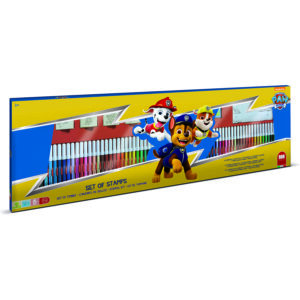 Set pictura 96 piese, 4 stampile, tus, 60 carioci, 30 stickere si caiet cu activitati Paw Patrol Multiprint MP18903