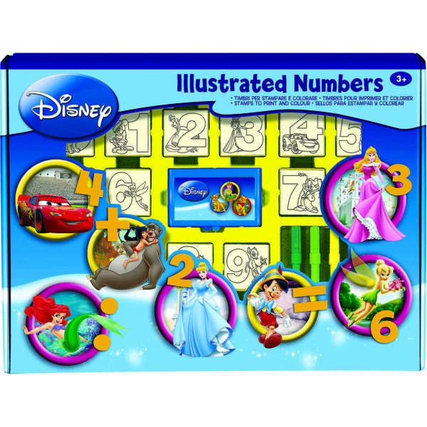 17613 5191844 1 Set educativ cu stampile Numere Disney 46 piese 26 stampile tus 18 carioci si caiet cu activitati Multiprint MP1937 B39017613