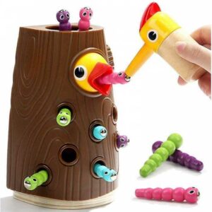 Joc pescuit magnetic Ciocanitoare cu viermisori Cosmolino MP39527