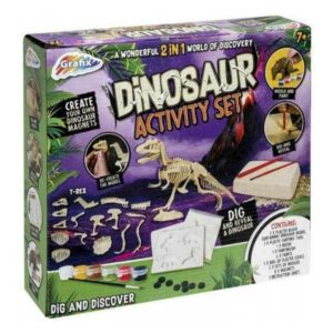 Set 2 in 1 kit excavare si mulaj cu pictura dinozauri Grafix GR06-6583-18-GE