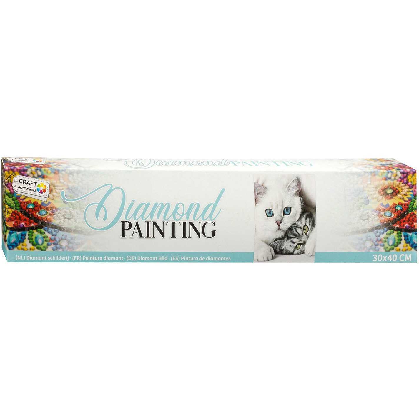 Set creativ cu diamante rotunde Diamond Painting 30x40 cm Pisicute Grafix GRCR1045-GE