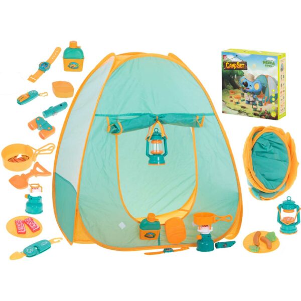 Set complet camping format din cort si 18 accesorii Ikonka IK17866