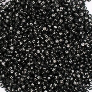Set 500 margele negre plate cu litere