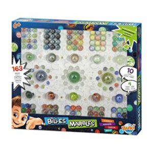 Cutie cu bile colorate Marbles, 163 bile